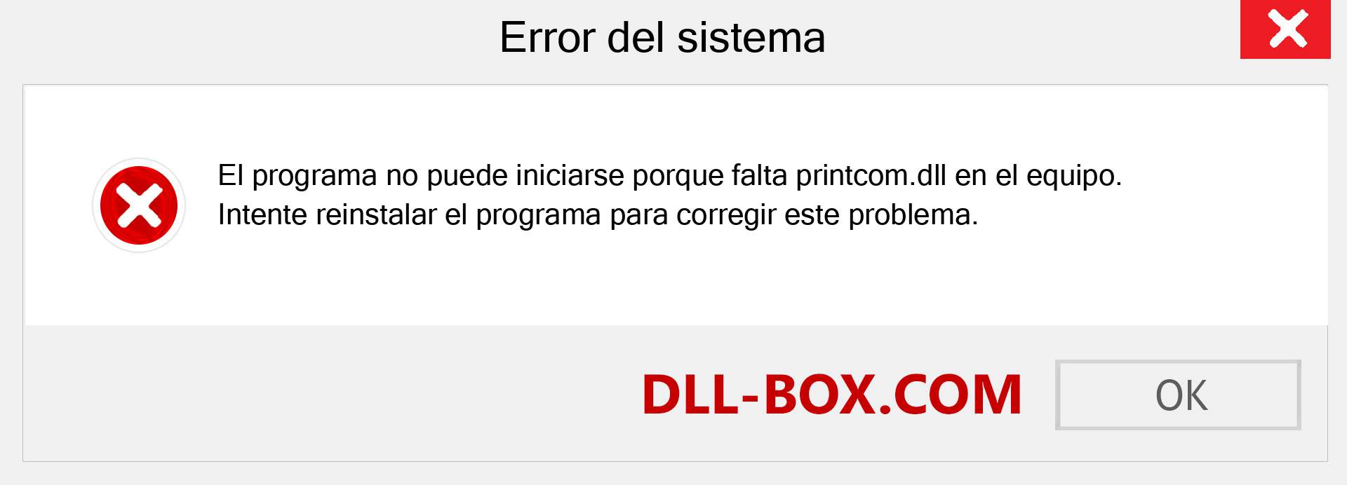 ¿Falta el archivo printcom.dll ?. Descargar para Windows 7, 8, 10 - Corregir printcom dll Missing Error en Windows, fotos, imágenes